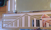 Load image into Gallery viewer, LARGE Genuine 1930s Art Deco Wall Mirror with Stepped Geometric Border. Excellent Condition
