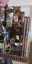 Load image into Gallery viewer, LARGE Genuine 1930s Art Deco Wall Mirror with Stepped Geometric Border. Excellent Condition
