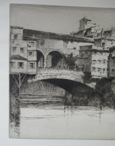 Albany Howarth Etching The Ponte Vecchio Florence