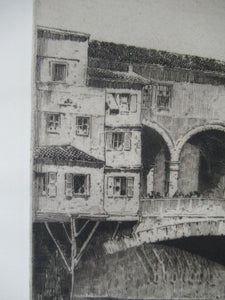 Albany Howarth Etching The Ponte Vecchio Florence