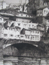 Load image into Gallery viewer, Albany Howarth Etching The Ponte Vecchio Florence
