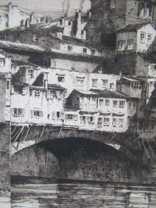 Albany Howarth Etching The Ponte Vecchio Florence