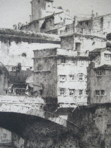 Albany Howarth Etching The Ponte Vecchio Florence
