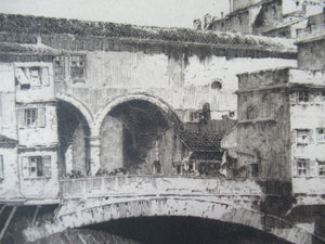 Albany Howarth Etching The Ponte Vecchio Florence