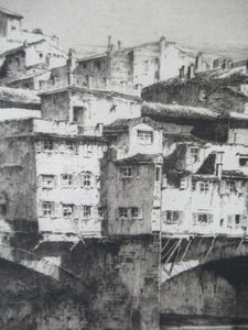 Albany Howarth Etching The Ponte Vecchio Florence