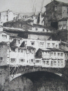 Albany Howarth Etching The Ponte Vecchio Florence