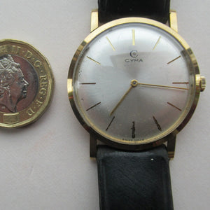 1970s Vintage 9CT Gold Cyma Manual Wind Wristwatch