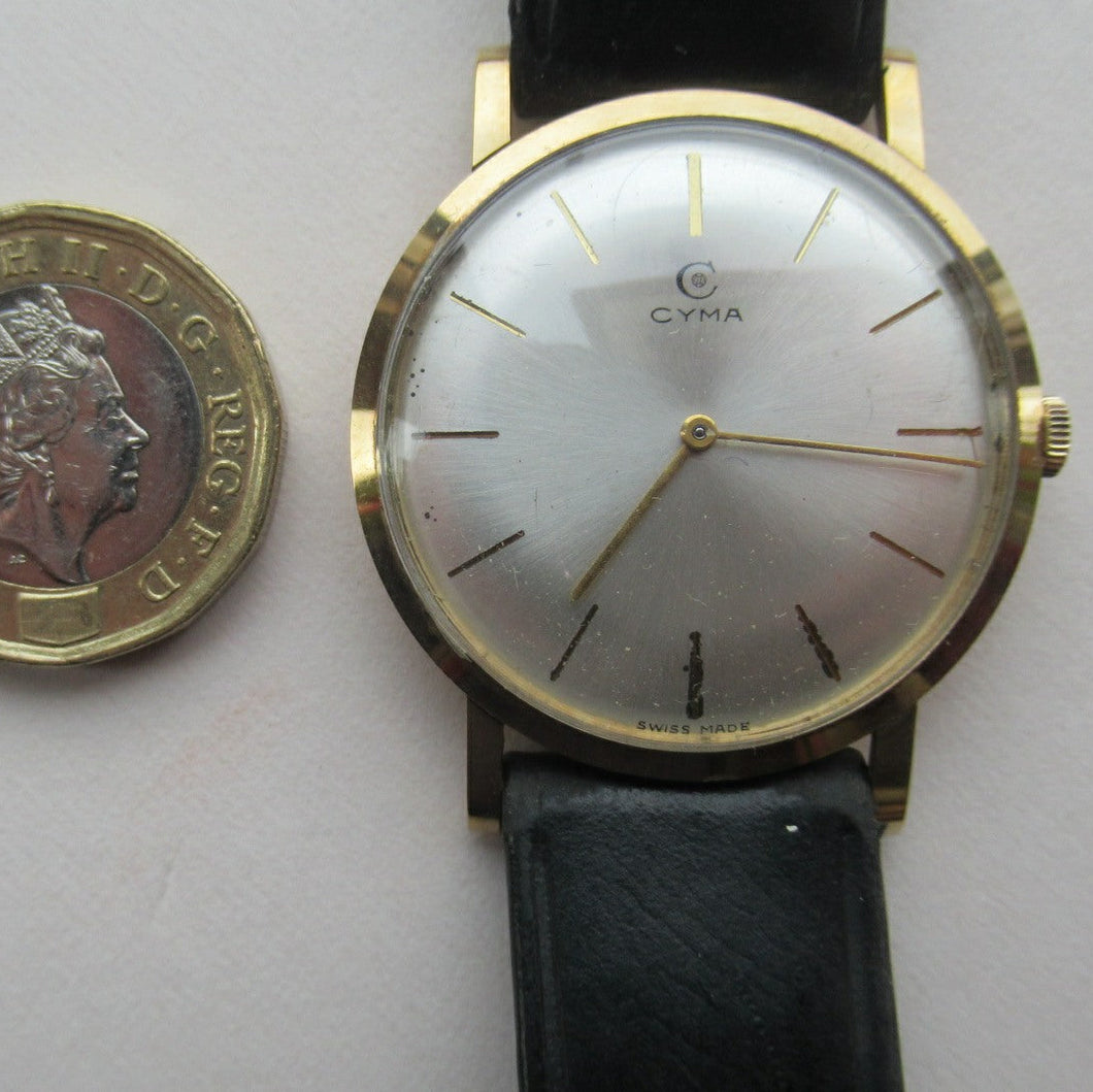 1970s Vintage 9CT Gold Cyma Manual Wind Wristwatch