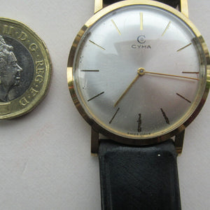 1970s Vintage 9CT Gold Cyma Manual Wind Wristwatch