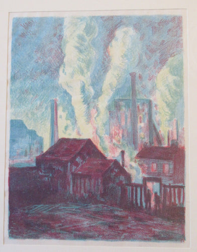 Colour Lithograph Factories by Maximilien Luce  in Pan Volume 4 