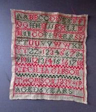 Load image into Gallery viewer, ANTIQUE TEXTILE. 1839 Early Victorian Sampler by Cecilia Gibson Thomson
