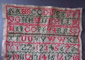 ANTIQUE TEXTILE. 1839 Early Victorian Sampler by Cecilia Gibson Thomson