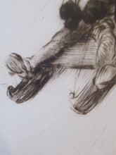 Load image into Gallery viewer, 1920s Original Eileen Soper Etching Tobogganing Pencil Signed
