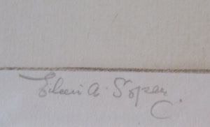 Cute Original Etching by EILEEN ALICE SOPER (1905 - 1990). Entitled Tobogganing  Signed in Pencil