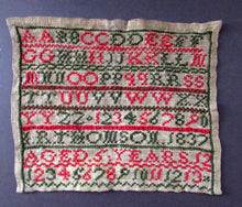 Load image into Gallery viewer, 1837 Scottish Embroidery Sampler Early Victorian Textile IR. Thomson
