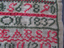 Load image into Gallery viewer, 1837 Scottish Embroidery Sampler Early Victorian Textile IR. Thomson
