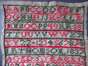 1837 Scottish Embroidery Sampler Early Victorian Textile IR. Thomson