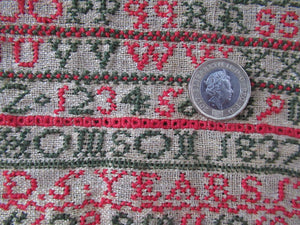 1837 Scottish Embroidery Sampler Early Victorian Textile IR. Thomson