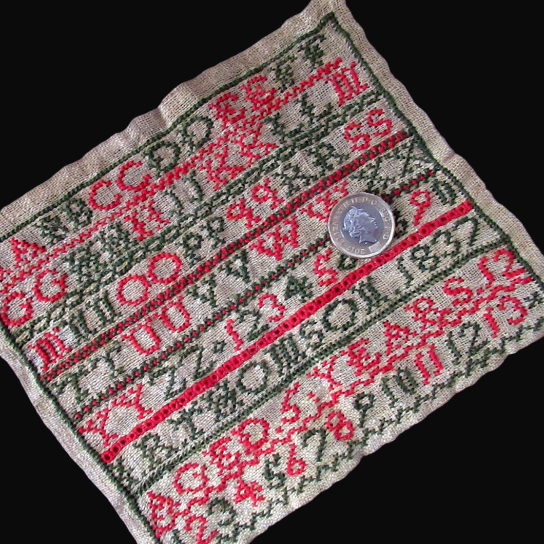 1837 Scottish Embroidery Sampler Early Victorian Textile IR. Thomson