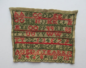 1837 Scottish Embroidery Sampler Early Victorian Textile IR. Thomson