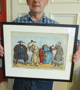 William Heath ORIGINAL Georgian Satirical Print entitled: A Quartette in Character. King George IV Etc.