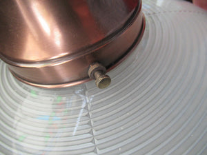 GENUINE Antique Glass HOLOPHANE Pendant Light with Two Section Shade & with Brass Holder, Ceiling Rose and Original Chain