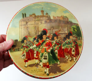 1960s Vintage Kemps Scottish Shorbread Tin with Black Watch Regiment Leacing Edinurgh Castle