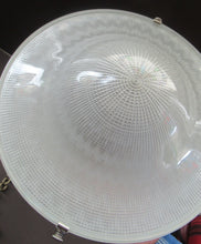 Load image into Gallery viewer, GENUINE Antique Glass HOLOPHANE Pendant Light with Two Section Shade &amp; with Brass Holder, Ceiling Rose and Original Chain
