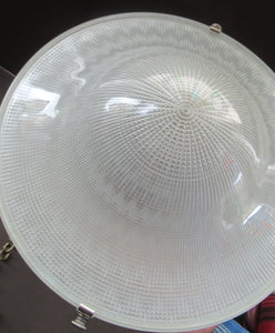 GENUINE Antique Glass HOLOPHANE Pendant Light with Two Section Shade & with Brass Holder, Ceiling Rose and Original Chain