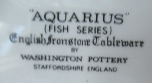 1970s Aquarius Washington Pottery Purple Fish Plate