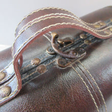 Load image into Gallery viewer, Vintage Brown Leather Vanity Case / Handag / Make Up Case
