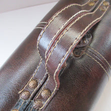 Load image into Gallery viewer, Vintage Brown Leather Vanity Case / Handag / Make Up Case
