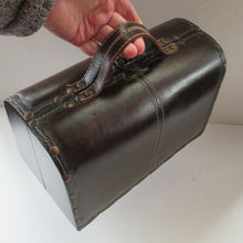 Load image into Gallery viewer, Vintage Brown Leather Vanity Case / Handag / Make Up Case
