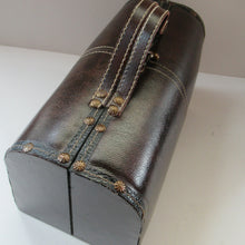 Load image into Gallery viewer, Vintage Brown Leather Vanity Case / Handag / Make Up Case
