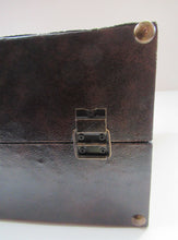 Load image into Gallery viewer, Vintage Brown Leather Vanity Case / Handag / Make Up Case
