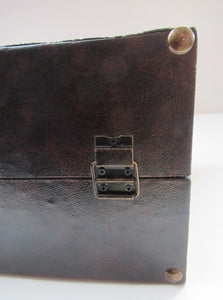 Vintage Brown Leather Vanity Case / Handag / Make Up Case
