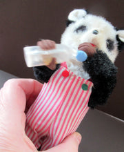 Load image into Gallery viewer, Rare Vintage 1950s ALPS Japan Mechanical Wind-Up Thirsty Bear / Panda Toy in Original Box 
