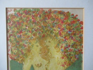 1996 Colour Lithograph Adam and Eve by Syvlia von Hartmann 