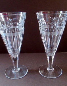 1930s / 1940s Set of Six Webb Corbett Tall Crystal Engraved Wine Glasses