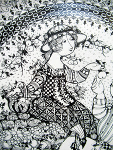Massive 14 Inch Bjorn Wiinblad Wall Plate Seasons Autumn