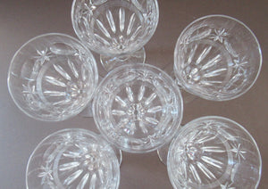 1930s / 1940s Set of Six Webb Corbett Tall Crystal Engraved Wine Glasses