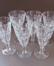 Load image into Gallery viewer, 1930s / 1940s Set of Six Webb Corbett Tall Crystal Engraved Wine Glasses

