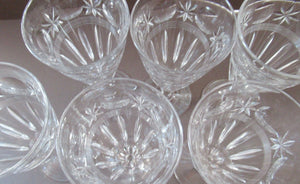 1930s / 1940s Set of Six Webb Corbett Tall Crystal Engraved Wine Glasses
