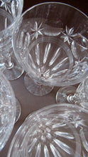 Load image into Gallery viewer, 1930s / 1940s Set of Six Webb Corbett Tall Crystal Engraved Wine Glasses
