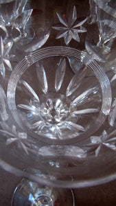 1930s / 1940s Set of Six Webb Corbett Tall Crystal Engraved Wine Glasses