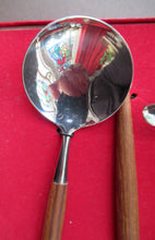 Load image into Gallery viewer, 1960s Norwegian Stainless Steel Cutlery Serving Set with Teak Handles
