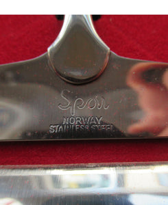 1960s Norwegian Stainless Steel Cutlery Serving Set with Teak Handles