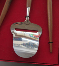 Load image into Gallery viewer, 1960s Norwegian Stainless Steel Cutlery Serving Set with Teak Handles
