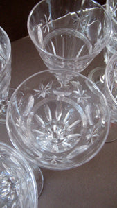 1930s / 1940s Set of Six Webb Corbett Tall Crystal Engraved Wine Glasses