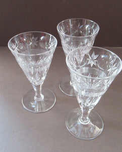 1930s Art Deco Webb Corbett Engraved Crystal Spare Sherry Glasses